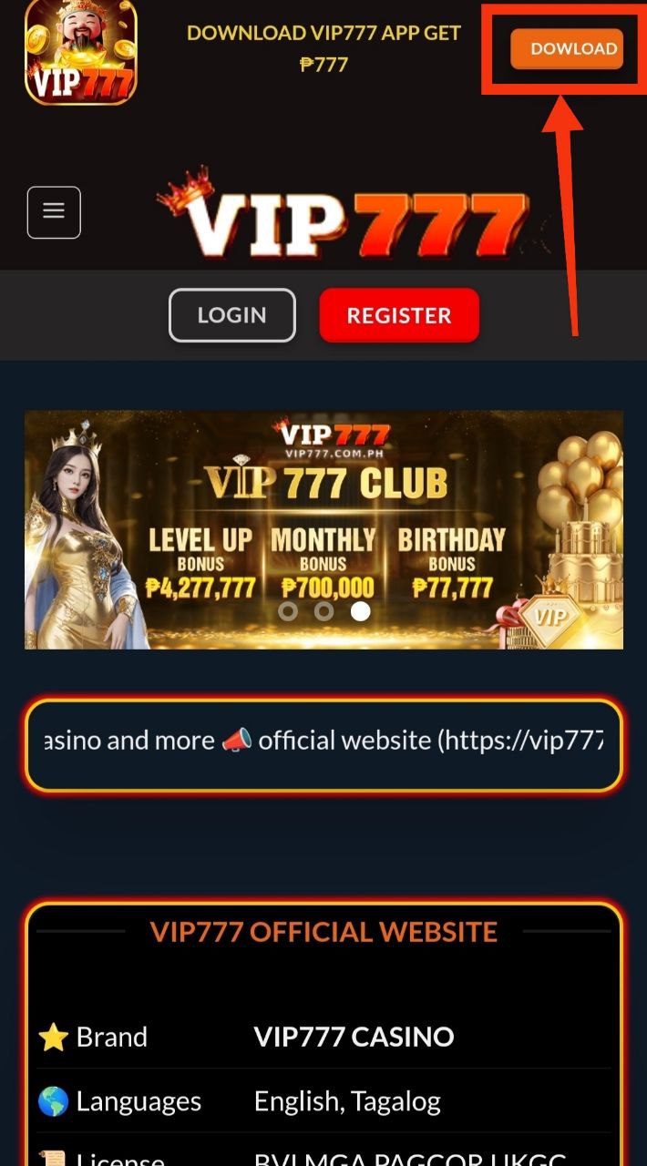 vip777 app download